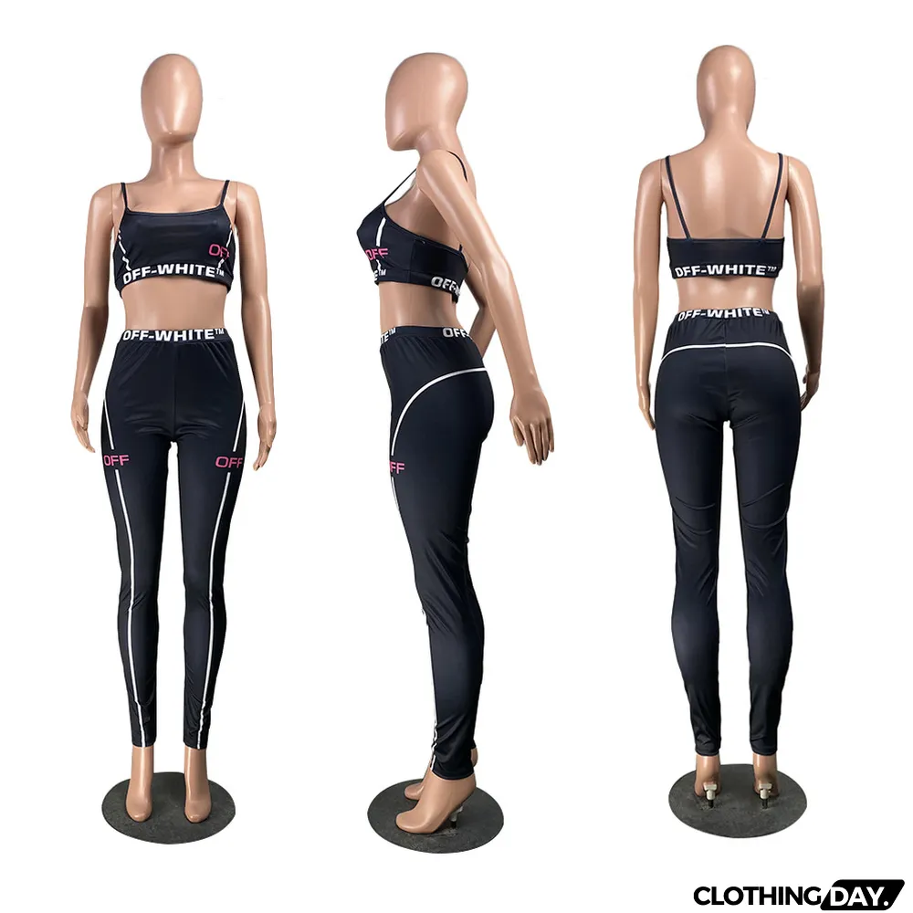 Casual Sports Cami Top And Pants 2 Piece Sets