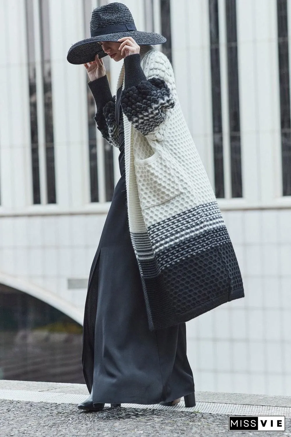 Modern Long Sleeve Print Cardigan