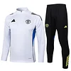 25/26 Manchester United White Half-Zip Training Jacket Set