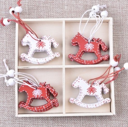 Weihnachtsdekorationen Kreative Holzanhänger Weihnachtsbaum Boxed