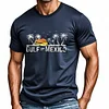 Men's Vintage Gulf Of Mexico Since 1550 Florida Beach Coast Print Cotton Short Sleeve T-Shirt by Inlyline