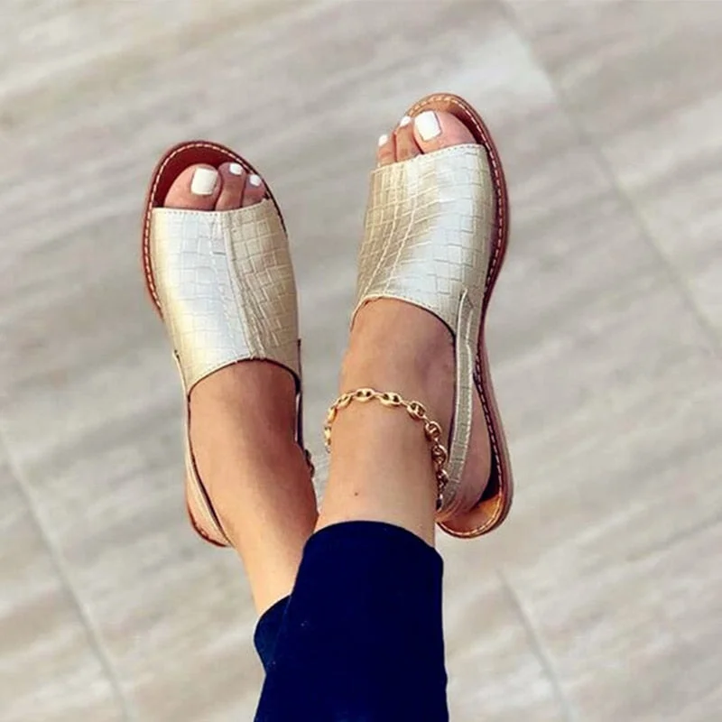 Women's Sandals 2021 Summer Female Slippers Flat Woman Peep-toe Comfort Slip-on Casual Shoes Mujer Slingback