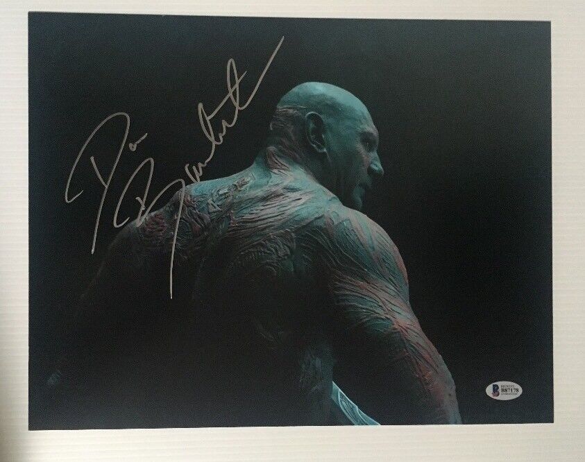Dave bautista Signed Autographed 11x14 Photo Poster painting Drax GUARDIANS GALAXY BECKETT COA10