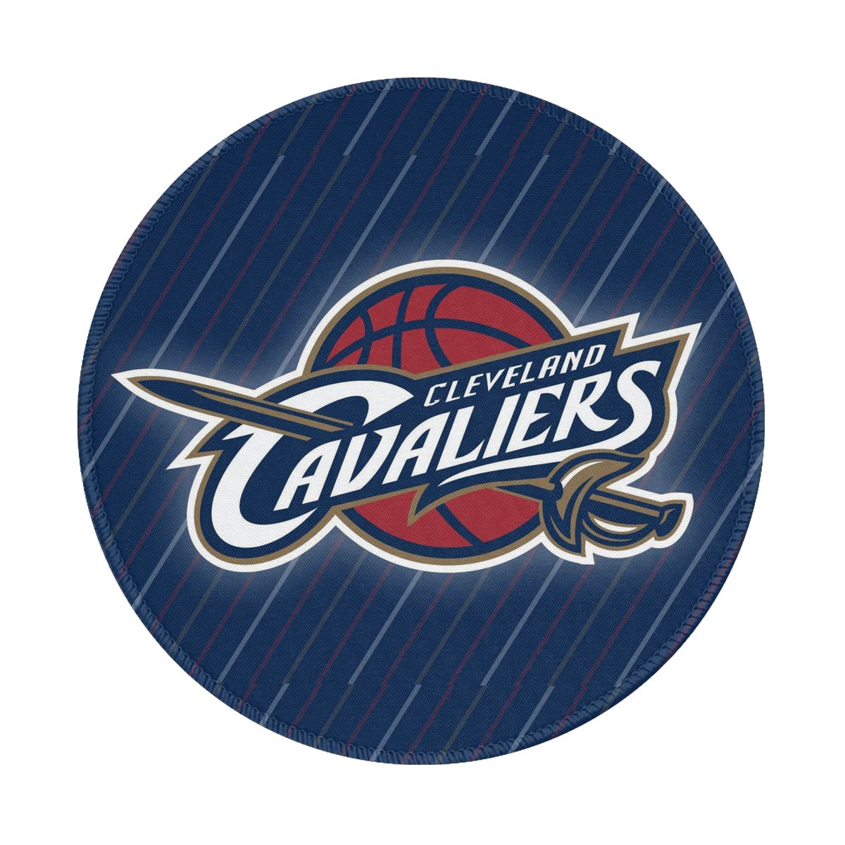 Cleveland Cavaliers Red Ball Logo Waterproof Round Mouse Pad for Wireless Mouse