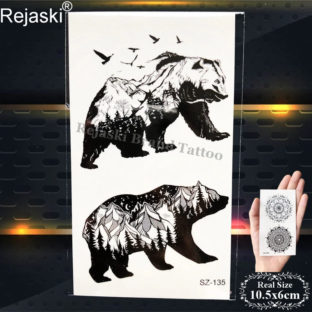 Labrador Dog Temporary Tattoo Stickers Women Body Arm Leaf Black Fake Tatoo Men Kids Waterproof 3D Tattoo Golden Retriever