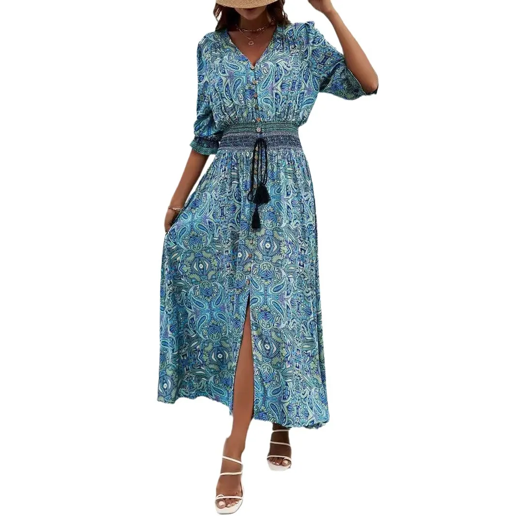 Women's Paisley Print Maxi Dress