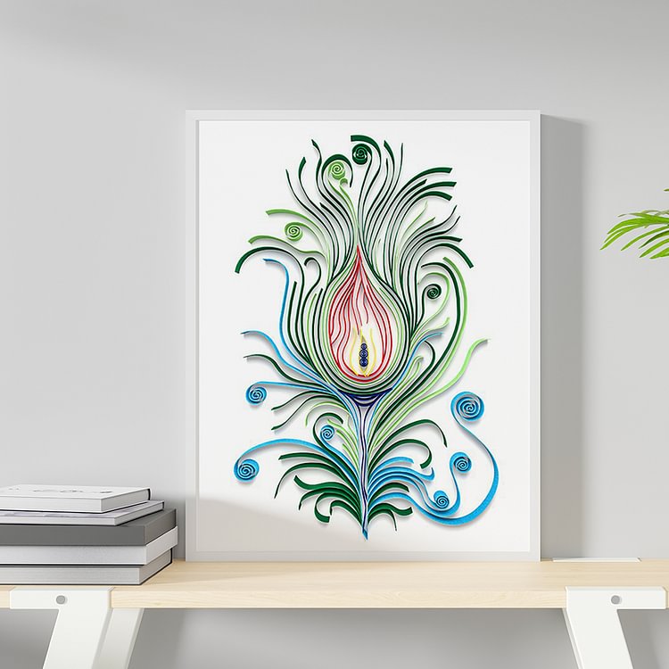 Paper Filigree Painting Kit- Peacock Feather