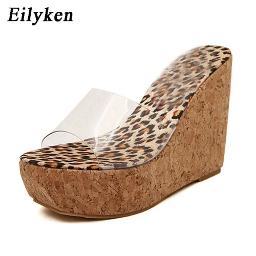 Eilyken 2022 New Summer Transparent Platform Wedges Sandals Women Fashion High Heels Female Summer Shoes Size 34-40