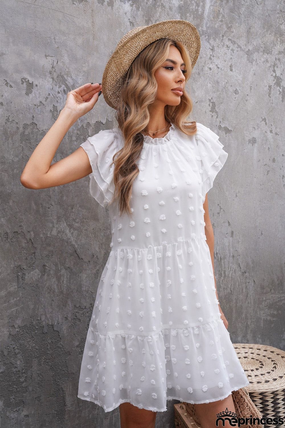Swiss Dot Layered Mini Dress
