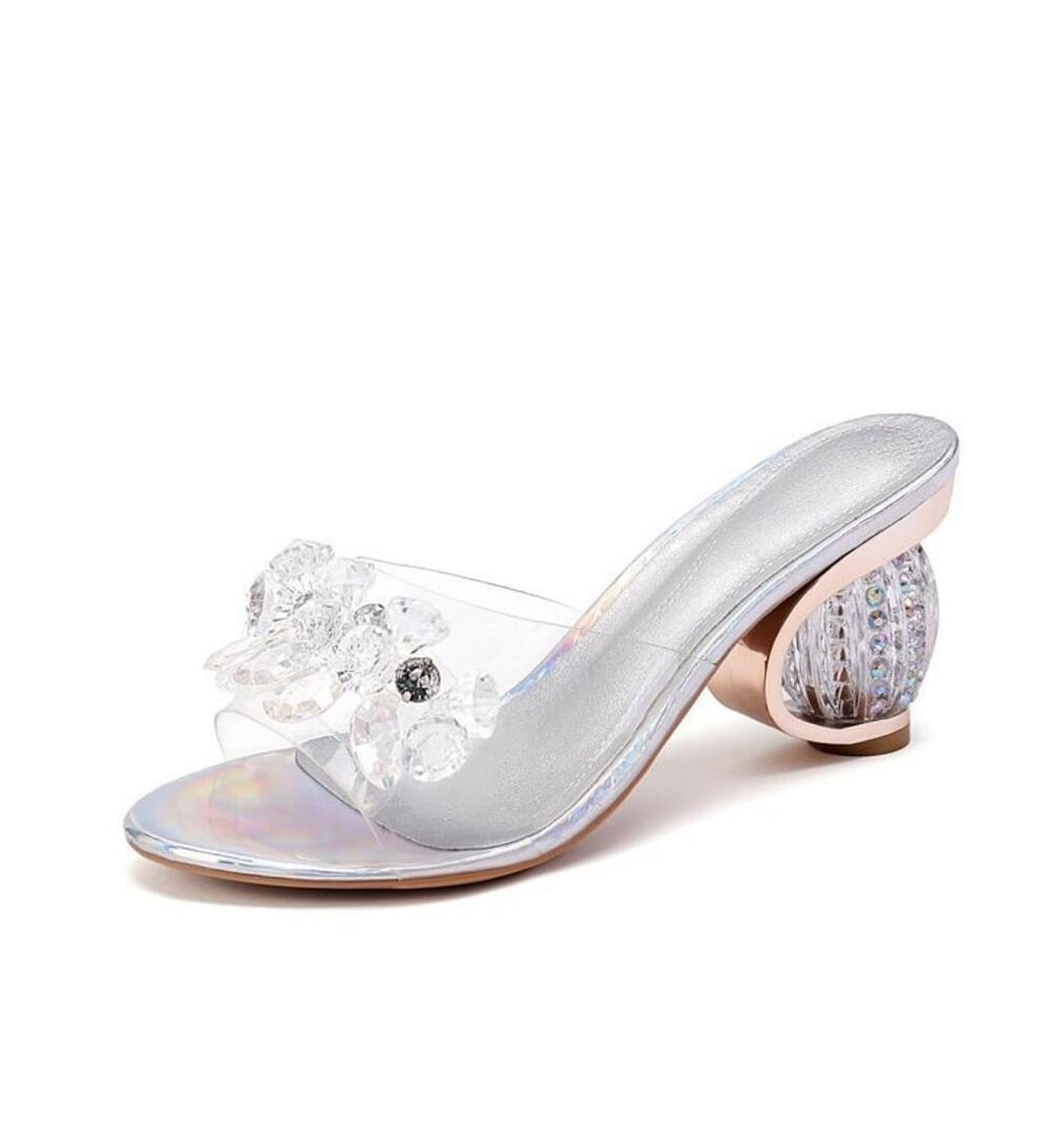 Women Sandals Crystal Transparent Jelly Shoes Summer Woman Open Toe Strange Heels Ladies High Heels Fashion Female Slippers New