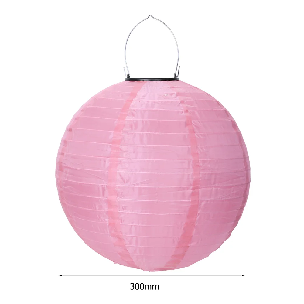 30cm Solar Hanging String Light Holiday Lantern LED China Lamp Decor (Pink)