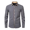  Men's New Casual Color Matching Fashion Long Sleeve Business Shirt