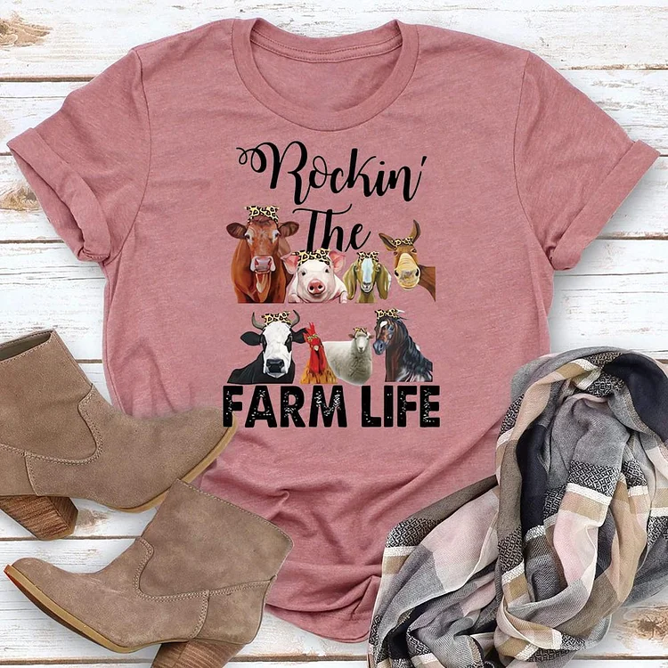 Farm Life Round Neck T-shirt-0018844