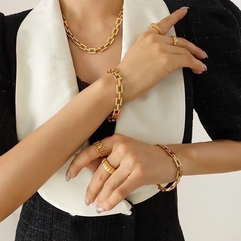 Fashion Geometric Titanium Steel Plating Necklace