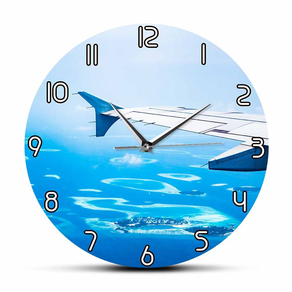 

Blue Sky Airplane Wing - Frameless Acrylic Wall Clock, 501 Original
