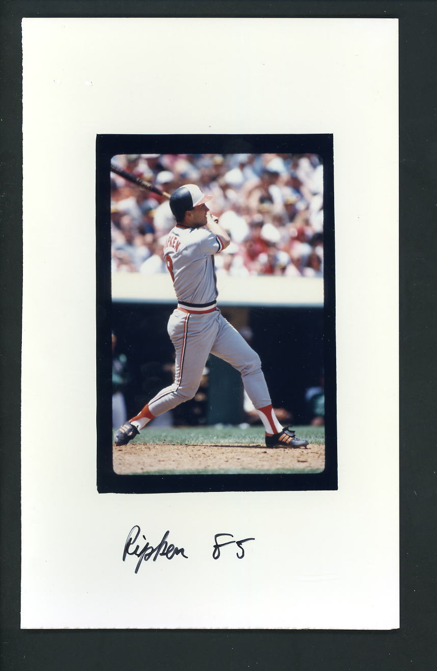 Cal Ripken Press Original COLOR Photo Poster painting 5 x 8 Baltimore Orioles swing follow thru