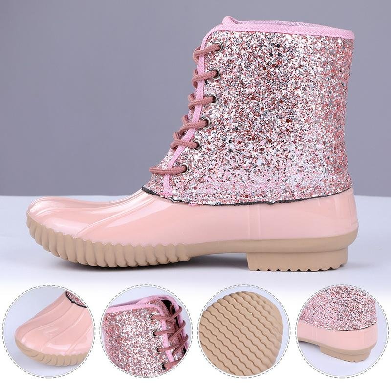 women waterproof lace up duck boots
