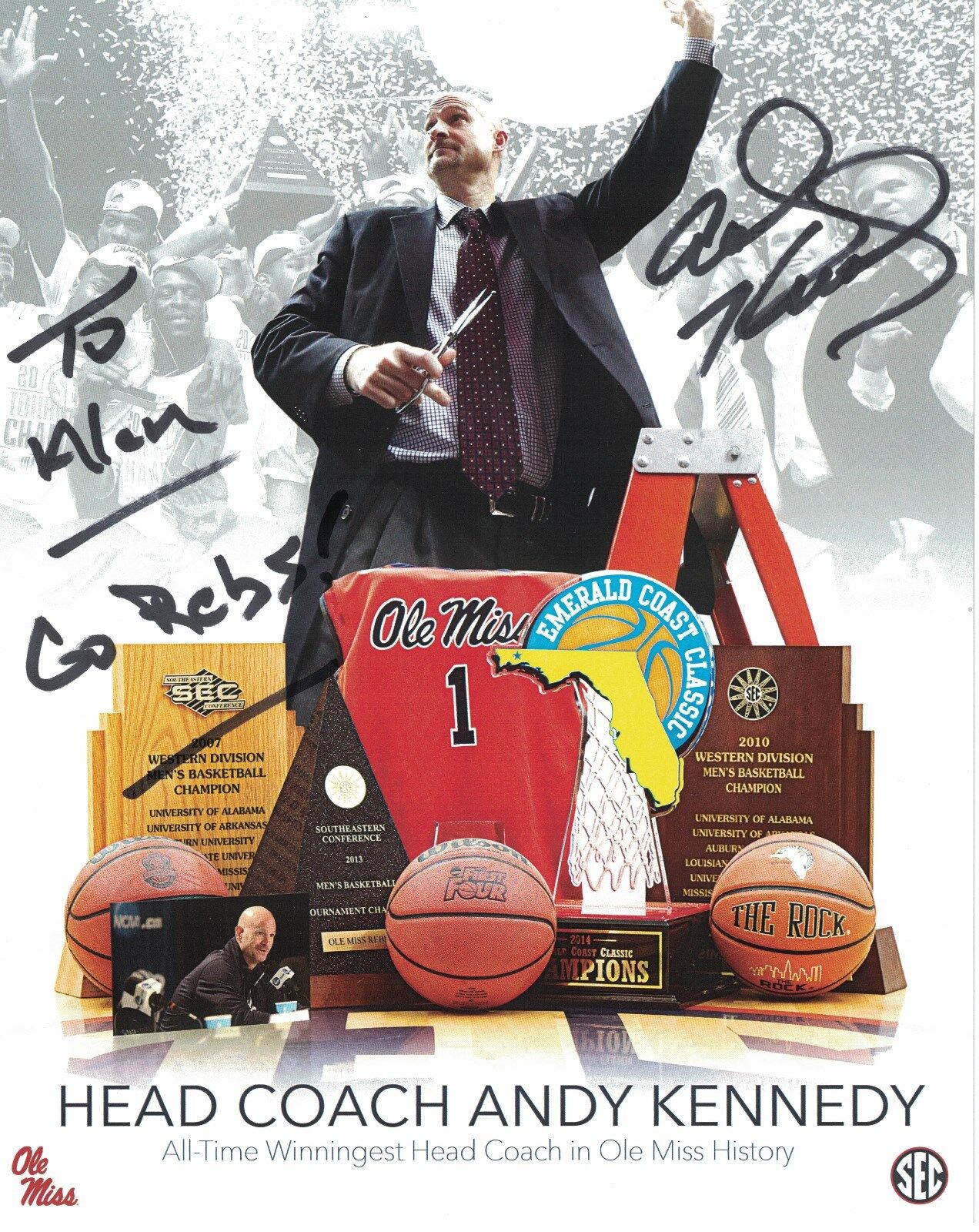 Ole Miss Coach Andy Kennedy Signed Autographed 8x10 Photo Poster painting Basketball