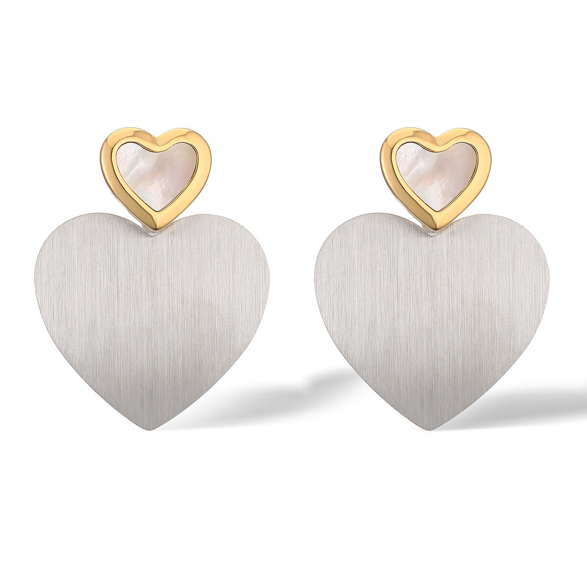 Minimalist Heart Geometric Stainless Steel Drop Earrings