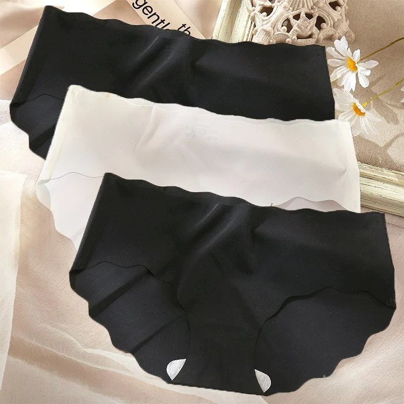3PCS/Set Sexy Panties Women Seamless Underwear Female Briefs Underpants Invisible Intimates Lingerie One-Piece Low Waist Pantys