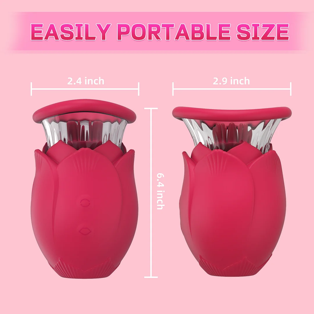 2025 Upgraded 2-in-1 Rotating Rose Clitoral Sucking Vibrator Nipple Sex Toy