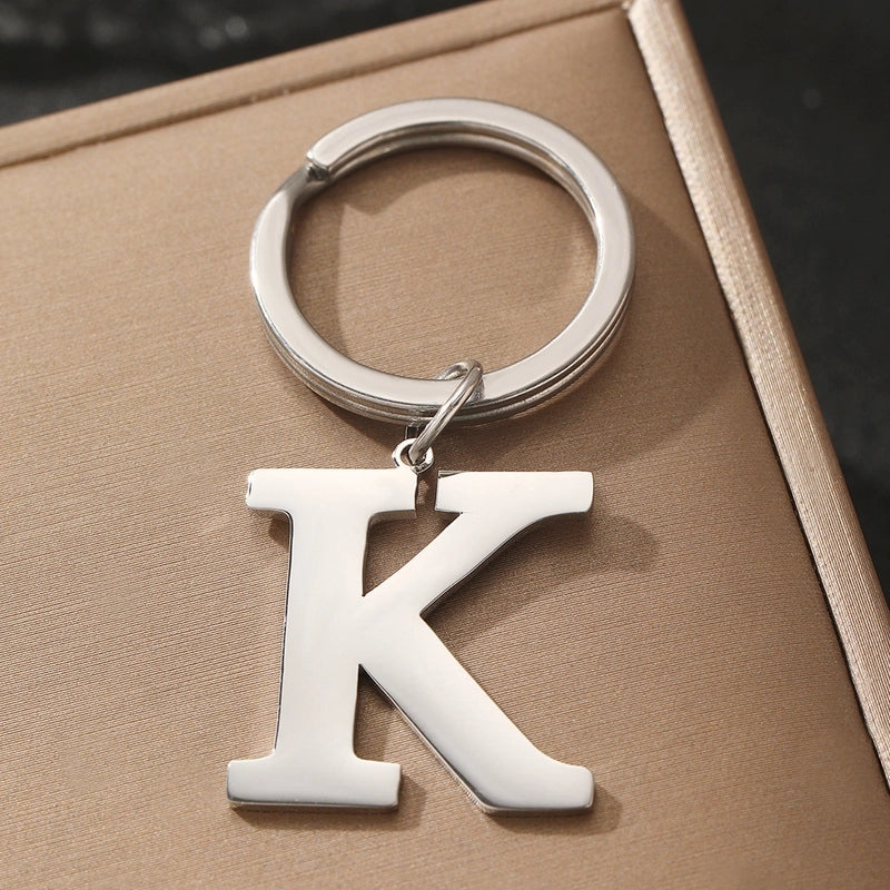Basic Minimalist Letter 304 Stainless Steel Polishing Unisex Bag Pendant Keychain