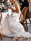 White Color Deep V-Neck Split-Side Wedding Maxi Dress