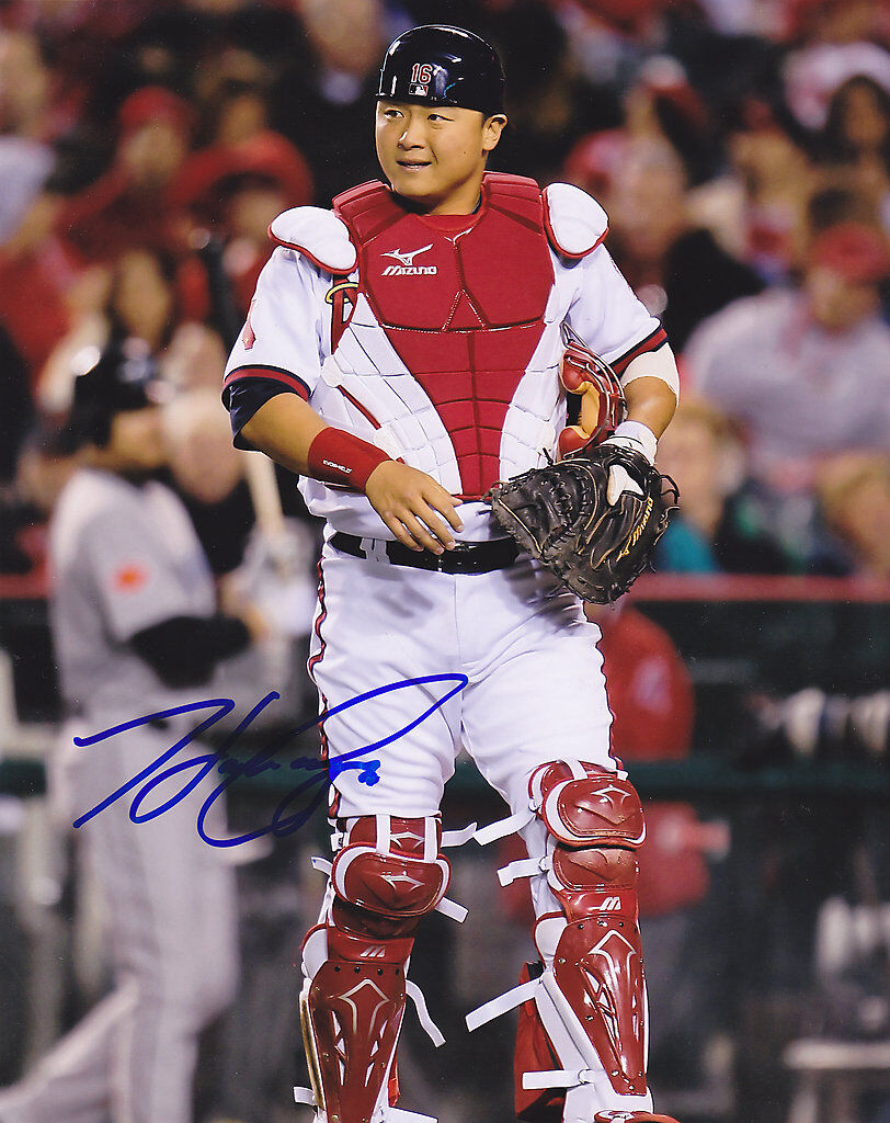 HANK CONGER ANAHEIM ANGELS ACTION SIGNED 8x10