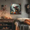 Halloween Witch Crow Pumpkin-Full Round Diamond Painting 40*40CM