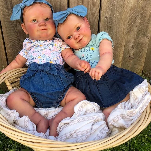  [Newly Reborns]20" Truly Look Real Silicone Smile Reborn Baby Dolls Twin Sisters Layla and Rebecca - Reborndollsshop®-Reborndollsshop®