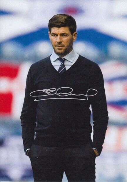 Steven Gerrard Pre Printed Rangers 8x6 Photo Poster painting Football Autograph