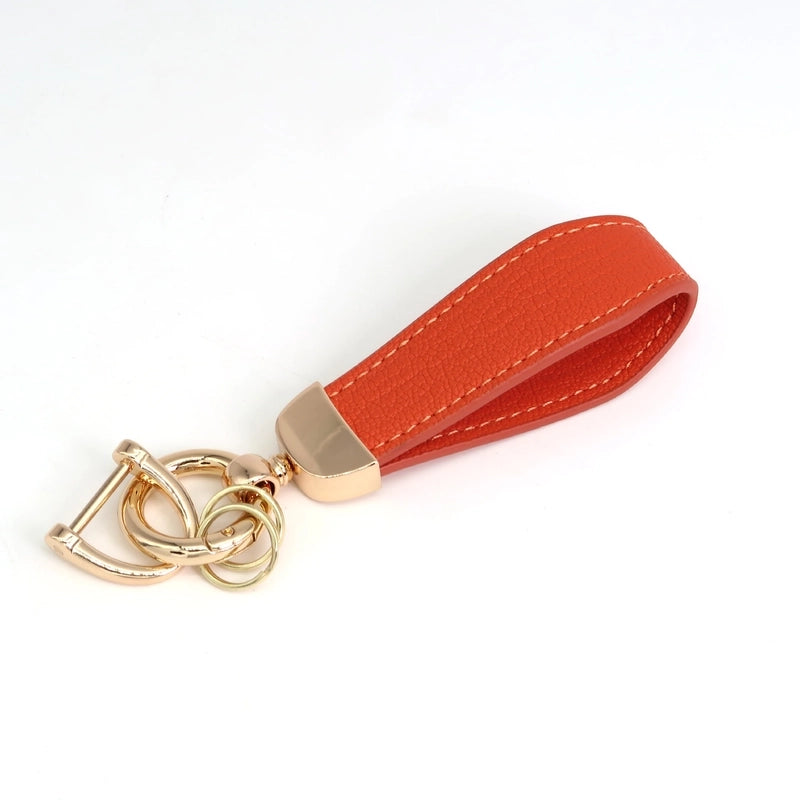 Minimalist Classic Style Solid Color Pu Leather Alloy Unisex Bag Pendant Keychain