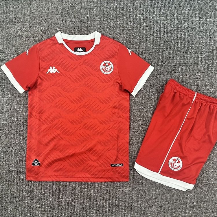 Kids Tunisia 2025 Africa Cup of Nations Home Football Jersey