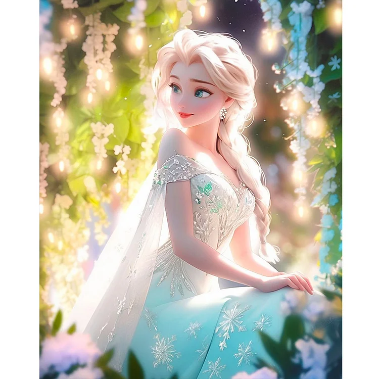 Frozen Princess Elsa And Flowers 40*50CM(Canvas) Full Round Drill Diamond Painting gbfke