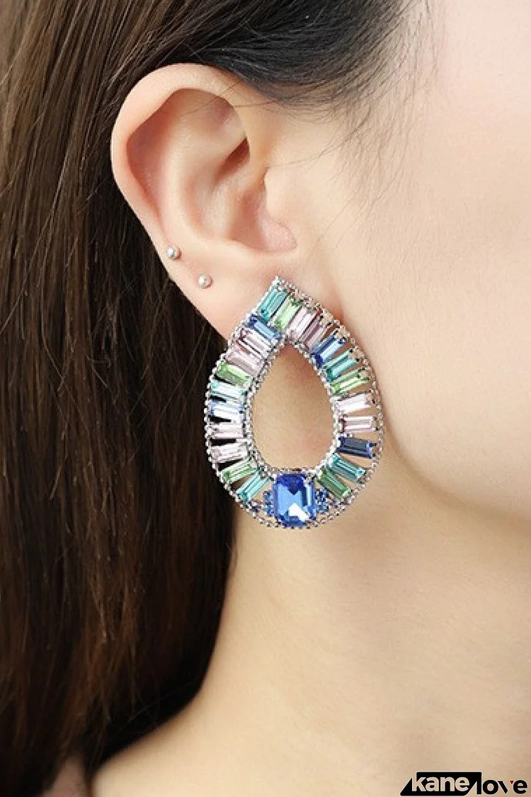 Multicolored Glass Stone Earrings