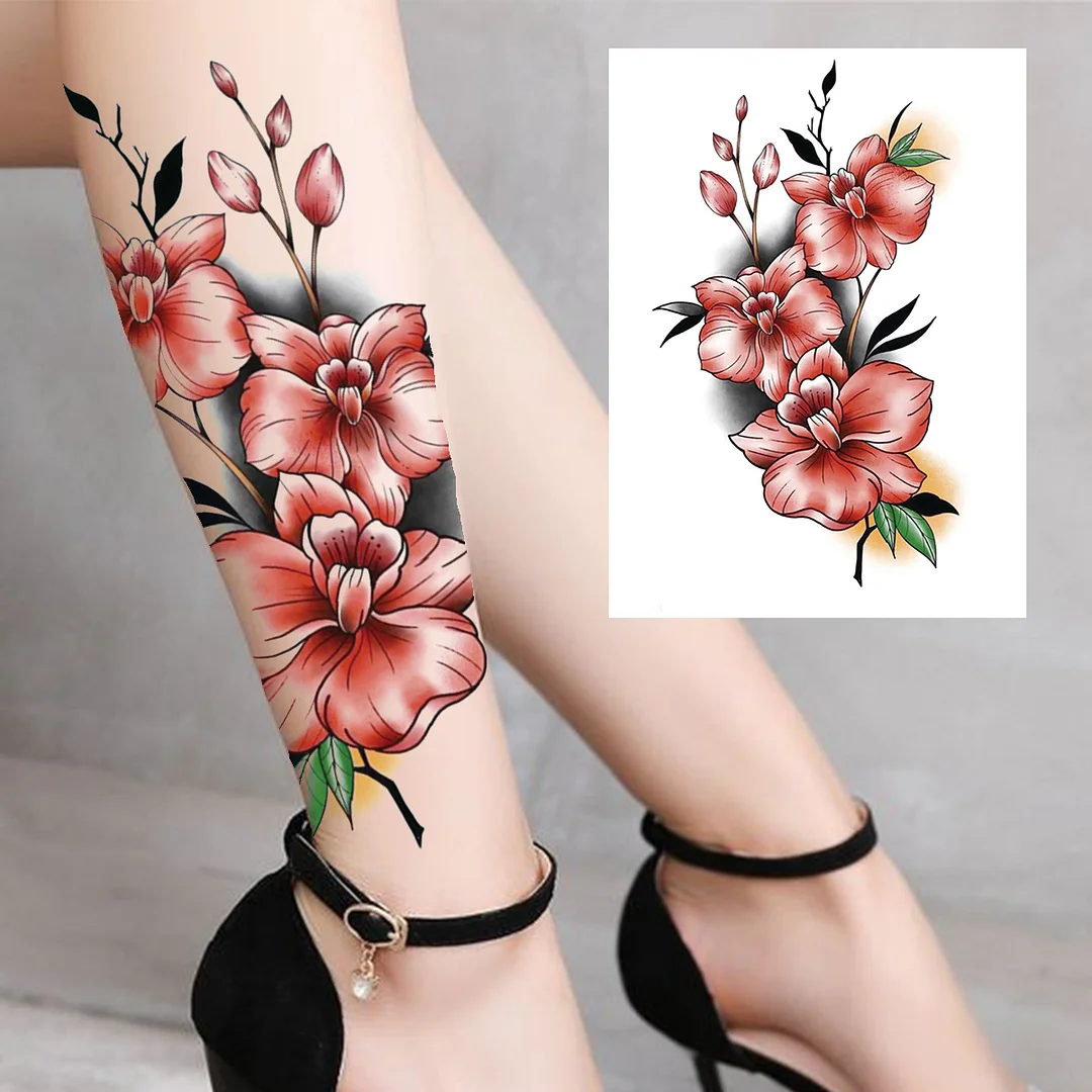 Sdrawing Butterfly Flower Temporary Tattoos For Women Girls Lace Feather Geometry Tattoo Sticker Fake Rose Sexy Tatoos Decor
