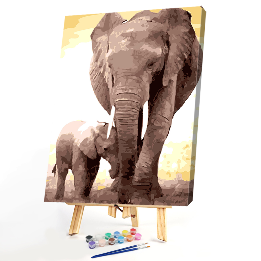 

40*50CM Paint By Numbers-Elephants, 501 Original