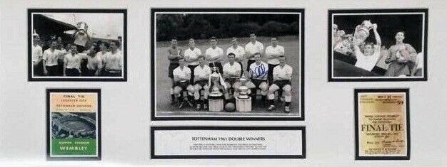 LES ALLEN SIGNED TOTTENHAM SPURS 30x12 FOOTBALL Photo Poster painting 1961 DOUBLE WINNERS PROOF