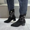 Women's Leather Embroidered Western Boots