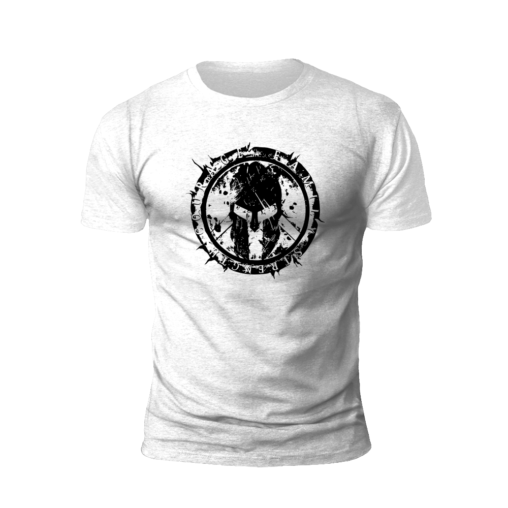 Abstract Warrior T-Shirt: Grunge Style Hero Emblem