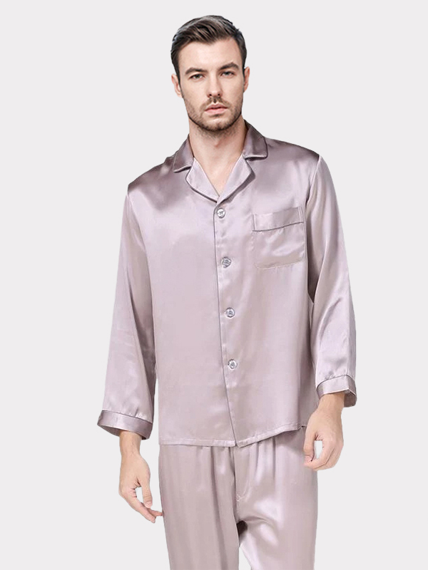 Monogrammed 22 Momme High Quality Long Silk Pajamas REAL SILK LIFE