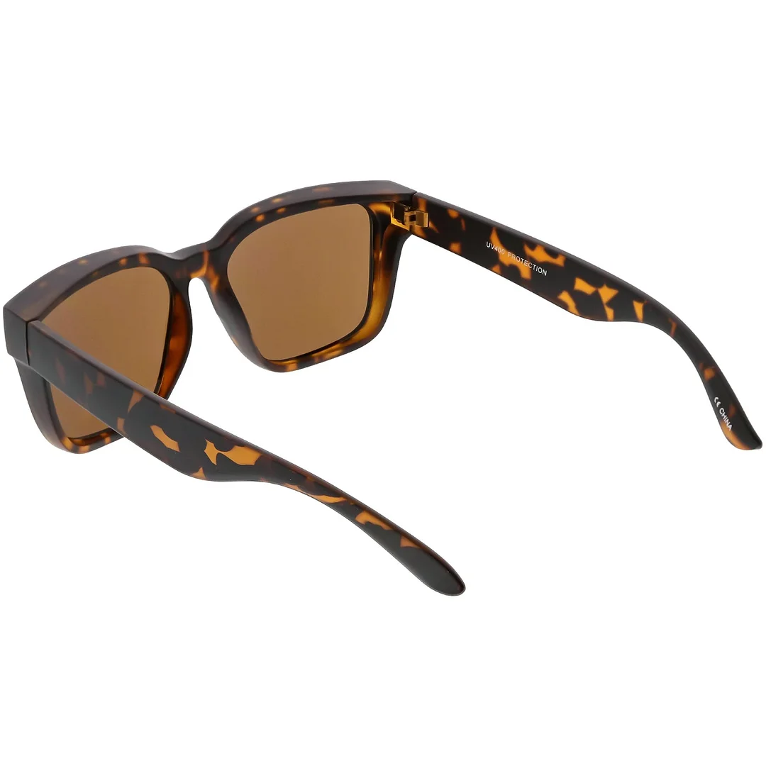 Classic Horn Rimmed glasses Wide Arms Neutral Colored Square Lens 55mm