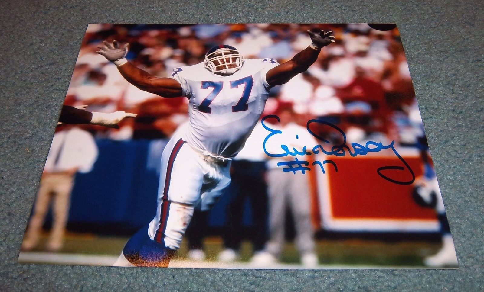 NY Giants Eric Dorsey Signed Autographed 8x10 Photo Poster painting Super Bowl Champs COA C