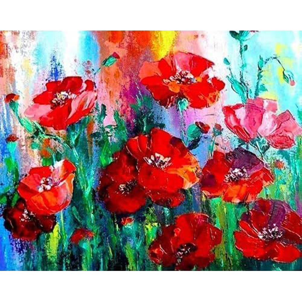 

Red Flowers - Round Drill Diamond Painting - 40*30CM, 501 Original