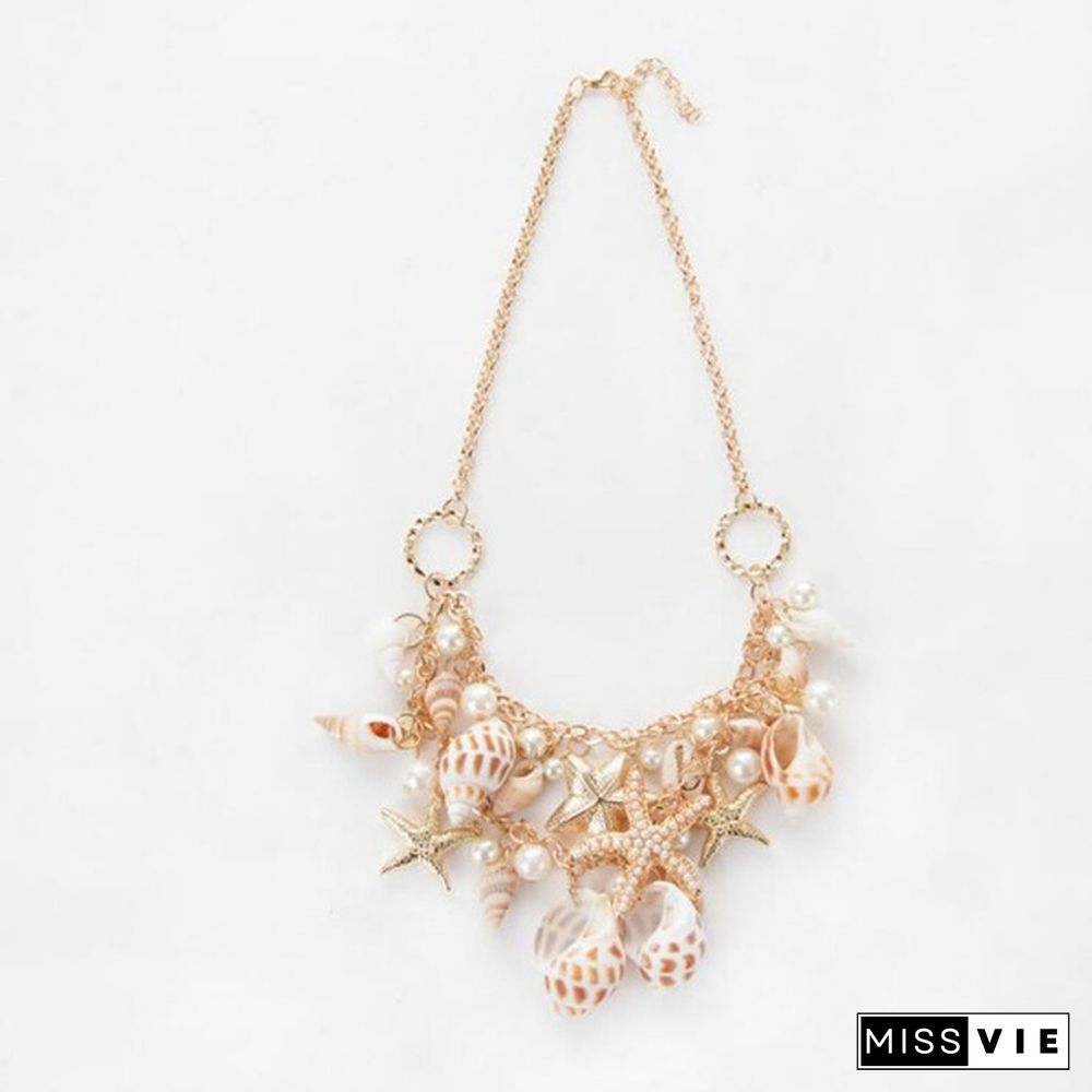 Ladies Fashion Beach Wind Starfish Wild Shell Necklace Shell Bracelet
