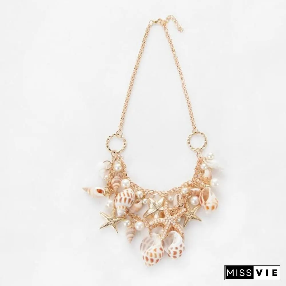Ladies Fashion Beach Wind Starfish Wild Shell Necklace Shell Bracelet