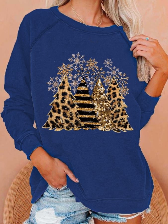 women-s-leopard-christmas-tree-print-casual-sweatshirt