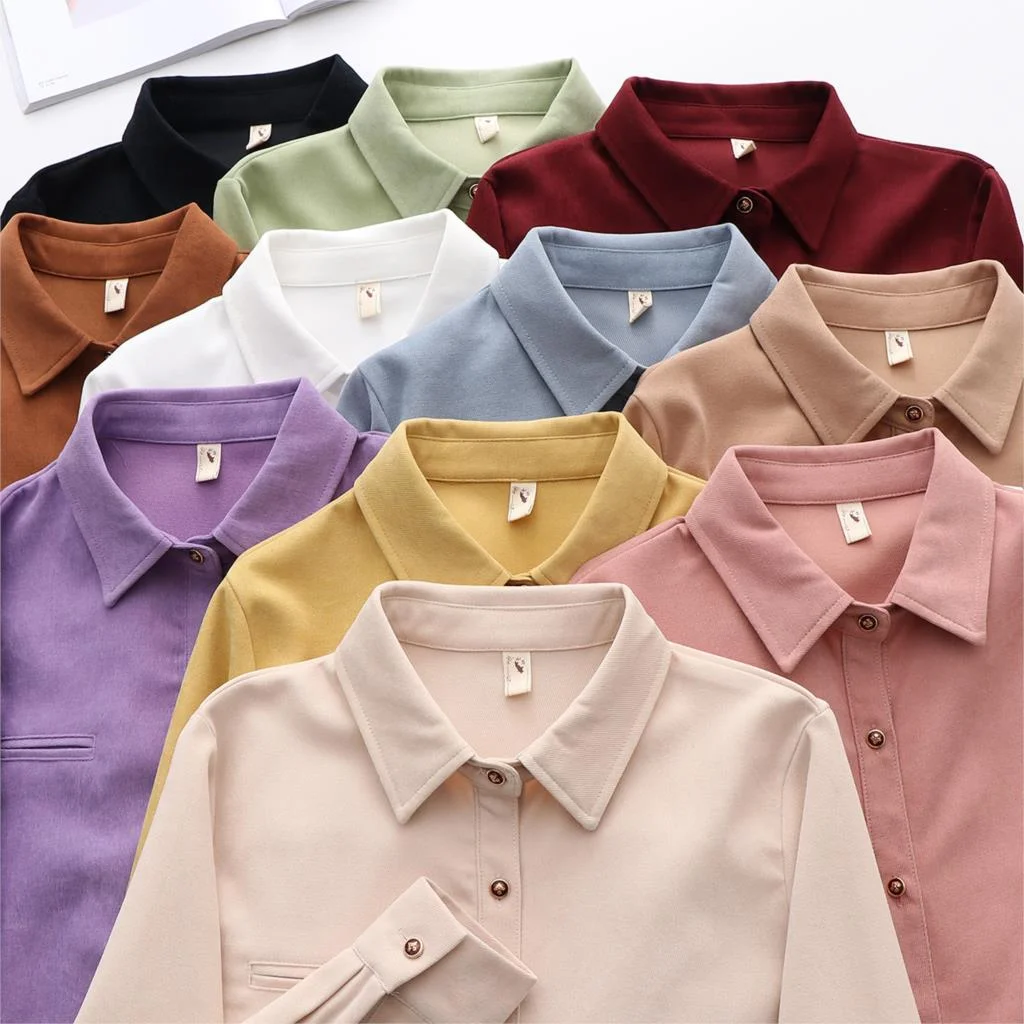 Exquisite Solid Color Women's Shirt 2021Spring New Casual Design Sense Blouses and Tops Young Style Lady Long Sleeve Blouse