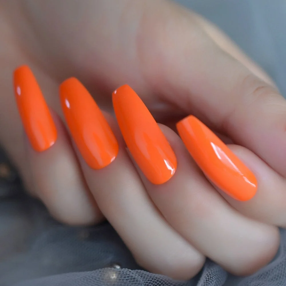 Classic Extra Long Coffin Nails Pure Black Elegant Shiny Ballet Fake Nails Artificial Acrylic Press On Nails Supplying Gelx Nail-Nail Inspo