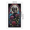 Skull Rose Stained Glass-11CT Stamped Cross Stitch 40*70cm(Big Size)